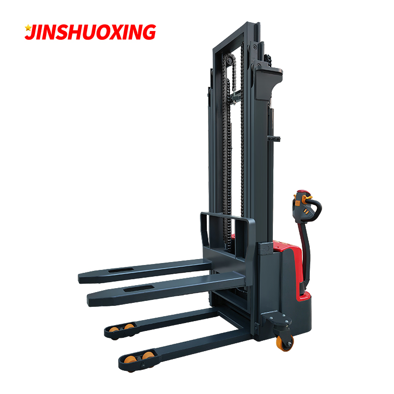1.5 Ton Lift 5 Meter Walkie Type Electric Pallet Stacker with Two Externally Expanded Auxiliary Wheels