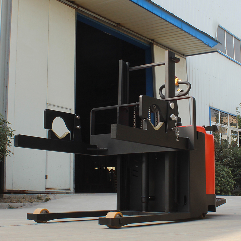 Walkie Manual Stacker Full Semi Hydraulic Electric Straddle Stacker with Fixed Clamp for Cylindrical and Slender Goods