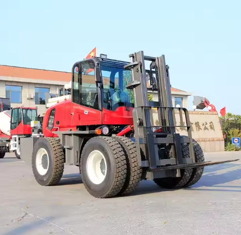 3ton Rough Terrain Forklfit Lifting Equipment 4WD Forklift Drive Rough Terrain Diesel Forklift with Cab