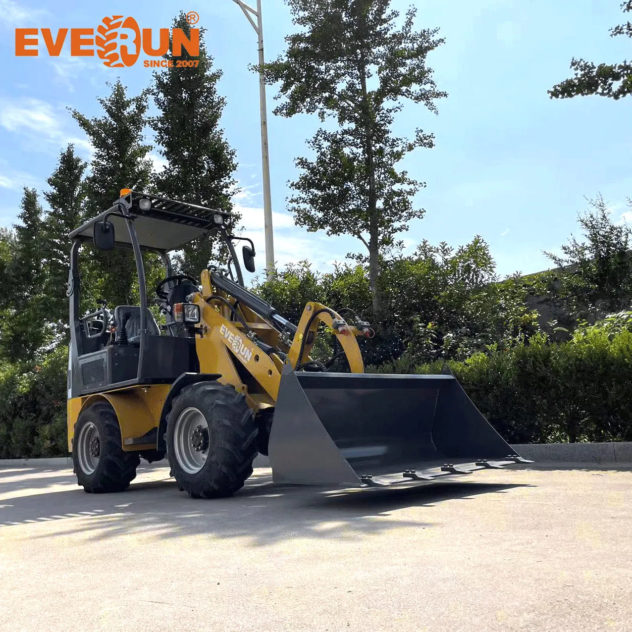 Everun Erel10 Battery Farm Garden Bucket Small Mini Electric 1ton Wheel Container Side Loader