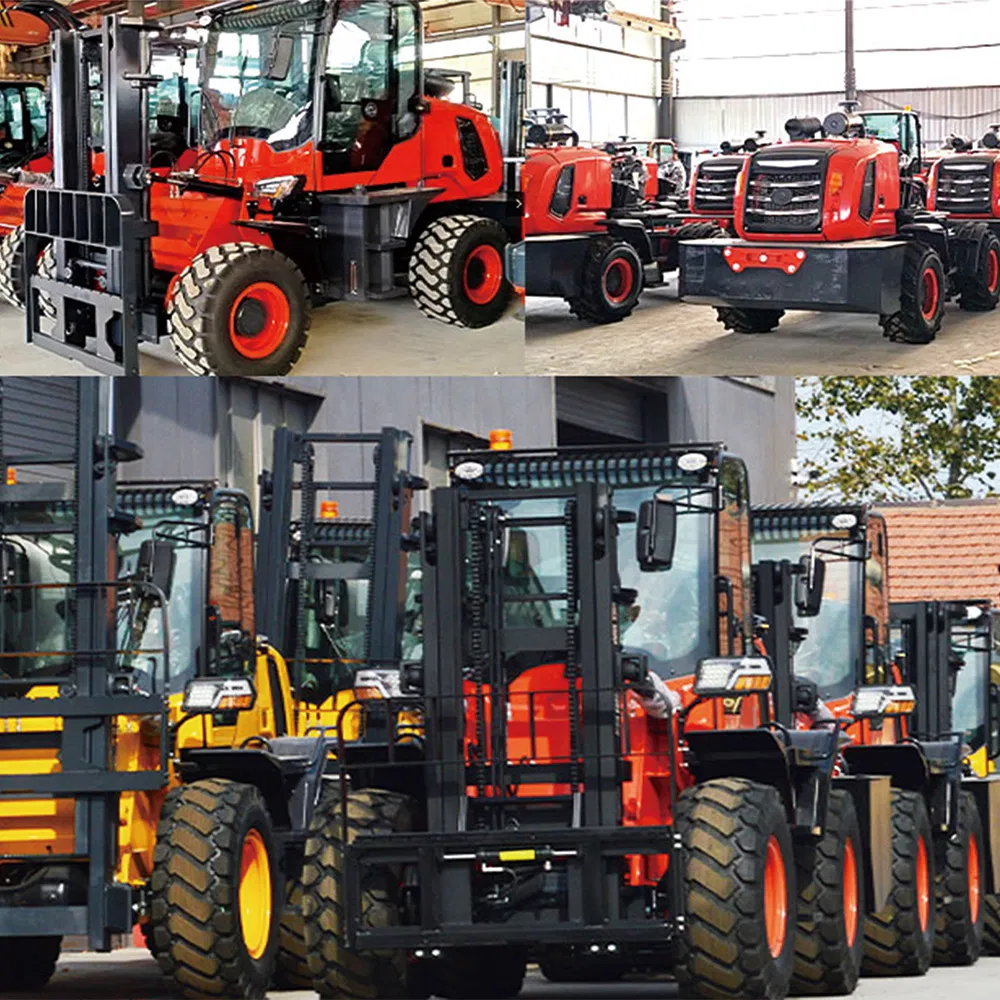 Landward New Design Rough Terrain Forklift 4X4 off-Road Diesel Forklift Price 4 Wheel Drive Outdoor Use Portable 3 Ton 3.5 Ton Terrain Forklift Wholesale