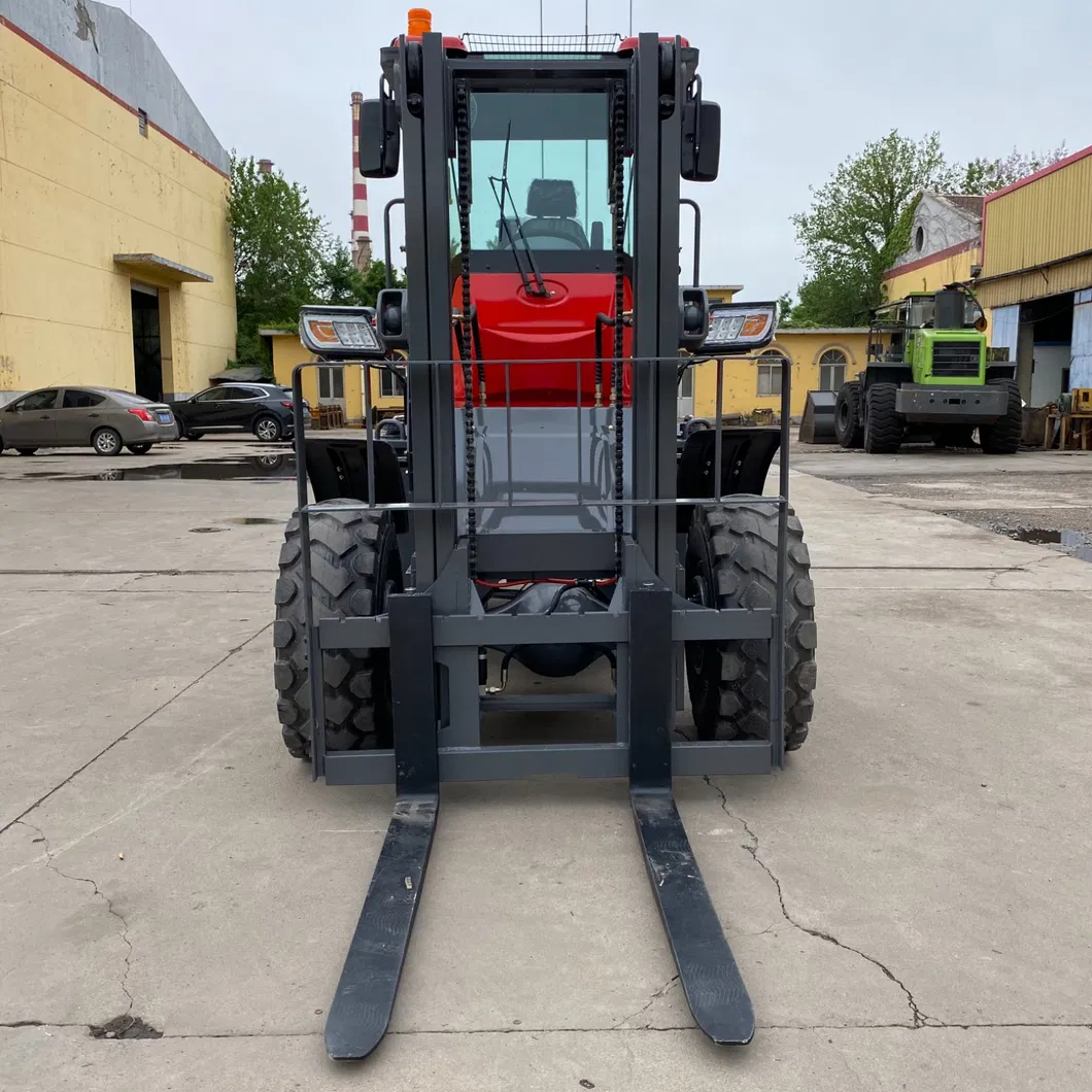 Rough Terrain Forklift Front View