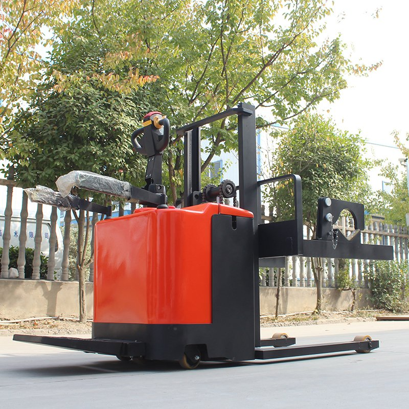 Walkie Manual Stacker Full Semi Hydraulic Electric Straddle Stacker with Fixed Clamp for Cylindrical and Slender Goods