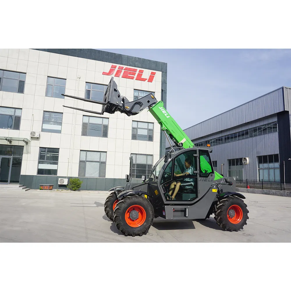Engineering 7m 3t Hydraulic Wheel Small Telehandler with Hydraulic Fork Shovel Bucket