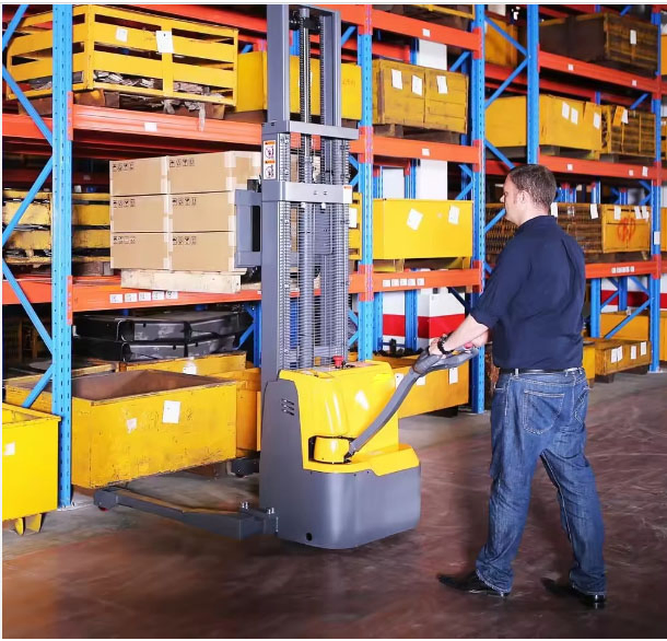 AC Motor 1000kg 1200kg1500kg Walkie Electric Straddle Stacker with 1.6m 2.5m 3m Lifting Height