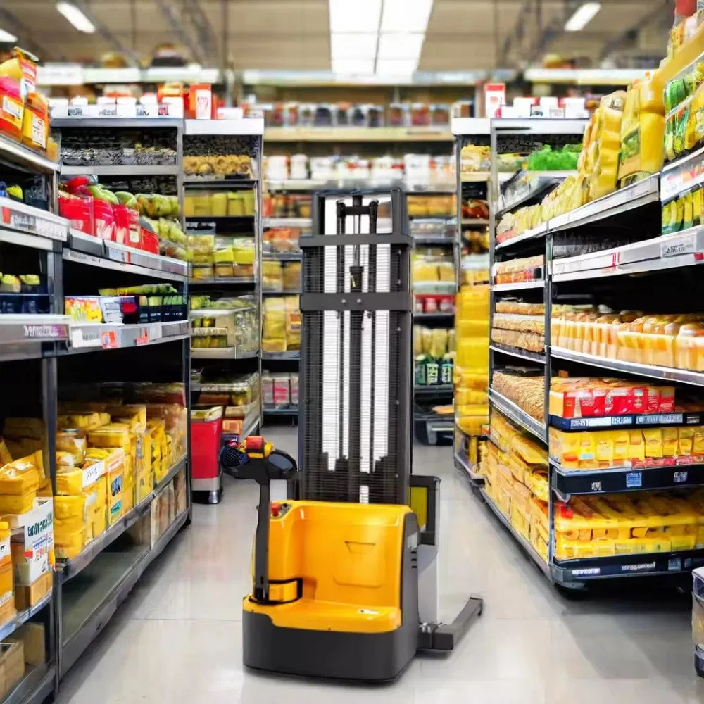 AC Motor 1000kg 1200kg1500kg Walkie Electric Straddle Stacker with 1.6m 2.5m 3m Lifting Height