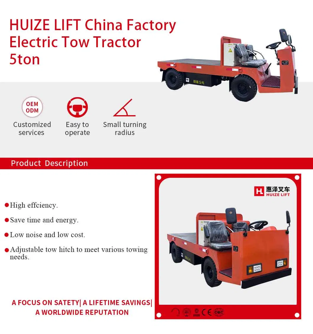 5ton Capacity 4 Wheels Mini Tow Truck Electric Tow Tractor