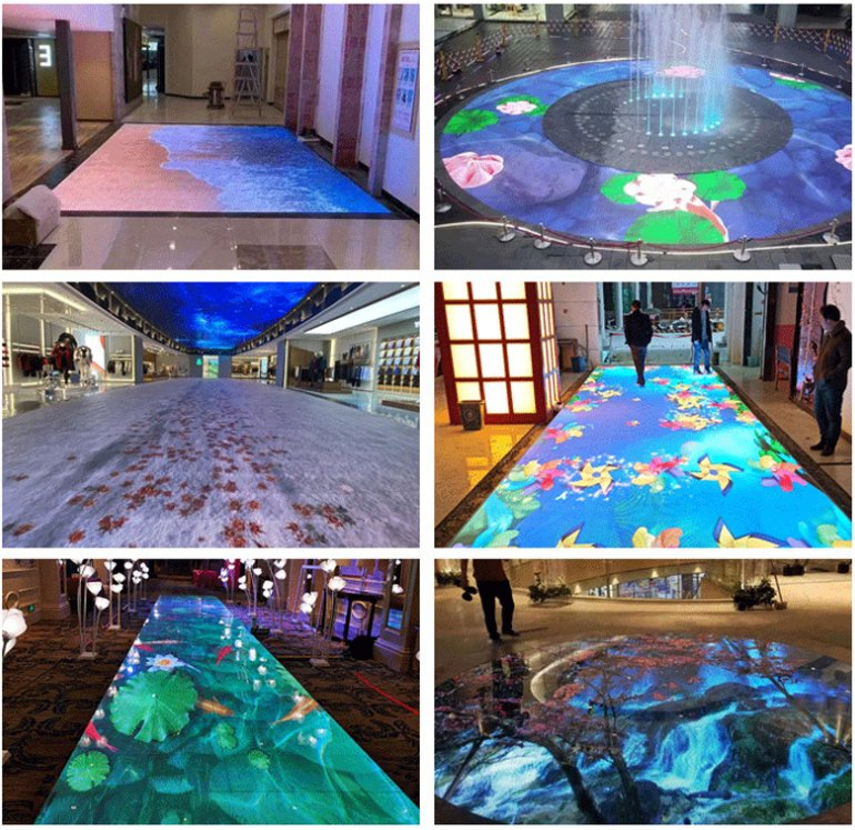 Indoor P4.81 Full-Color Display Interactive Ground Screen Waterproof and Moisture-Proof LED Floor Tile Screen