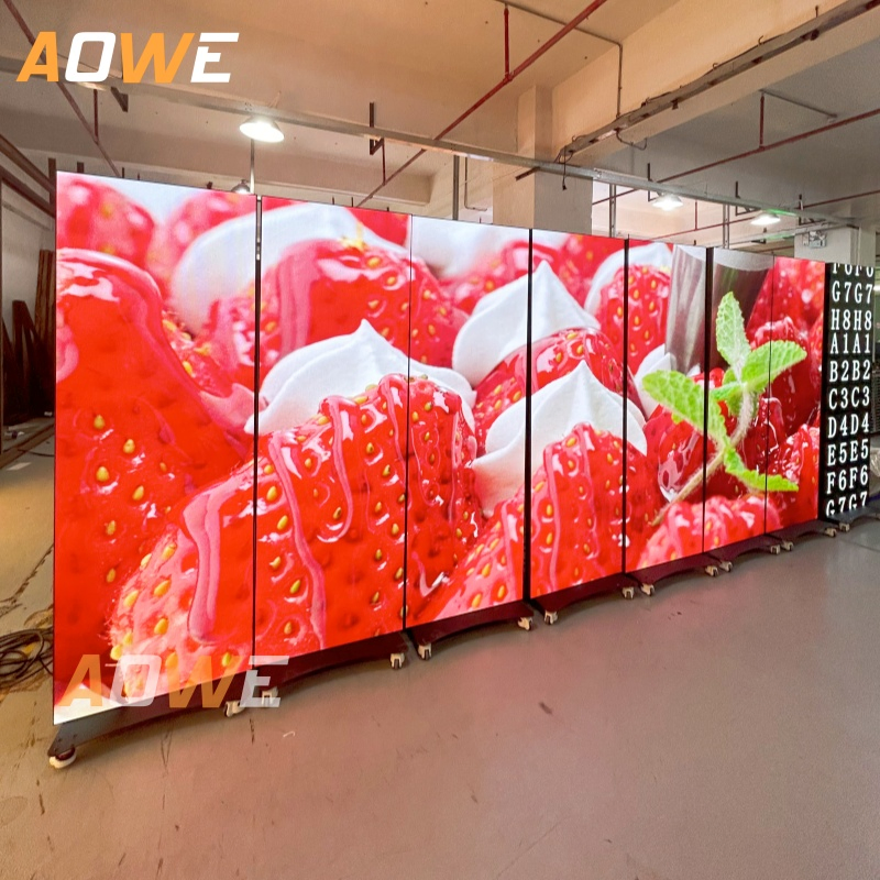 Full Color P2.5 Indoor LED Poster Display Screen WiFi USB Floor Standing Portable LED Advertising Digital Poster Display