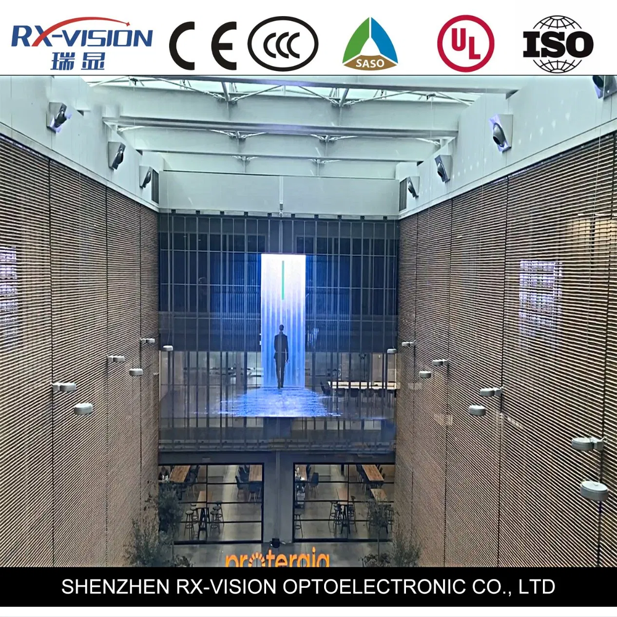 P3.9 Waterproof Outdoor Transparent Advertisement Glass Curtain HD LED Transparent Display Screen