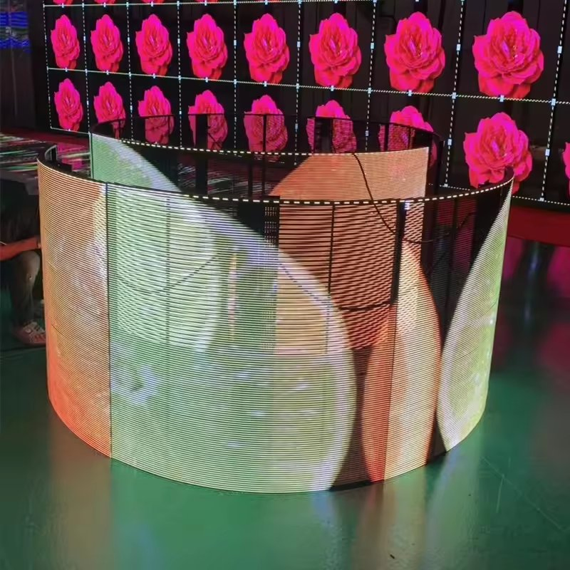 Ultra Thin Transparent LED Display Flexible Transparent LED Video Wall for Shopping Mall Film Glass