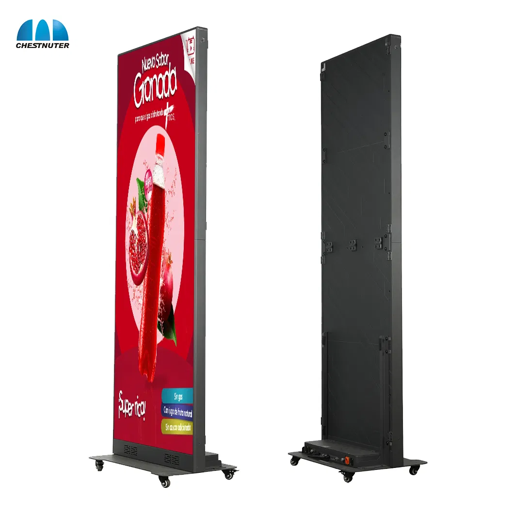 HD Moveable LED Poster Display Screen Indoor Outdoor Floor-Standing P1.538 Foldable LED Poster Screen LED Screen Poster