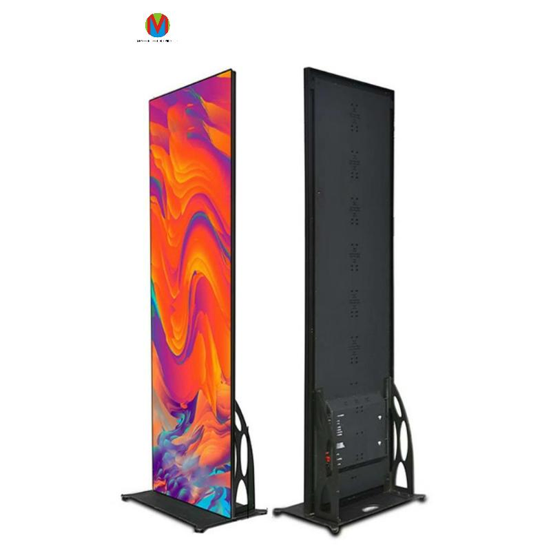 Indoor P1.5 P1.8 P2 P2.5 Poster Stand Case Customized 640*1920mm OEM ODM Outdoor Video Full Color Wi-Fi 4G Control Poster LED Display