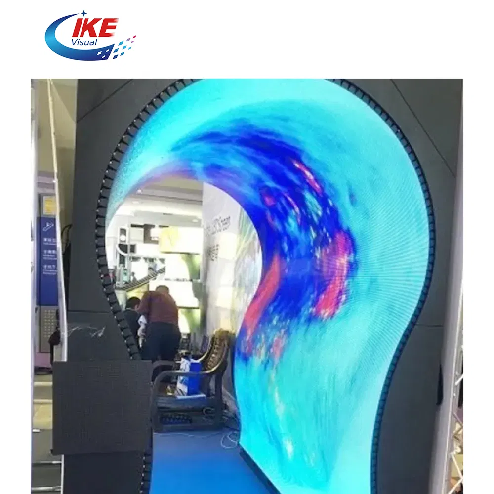 Custom Expo P3.91 4K Indoor Flexible Cylindrical Circle LED Single Sign Display Column Curved Advertising Screen