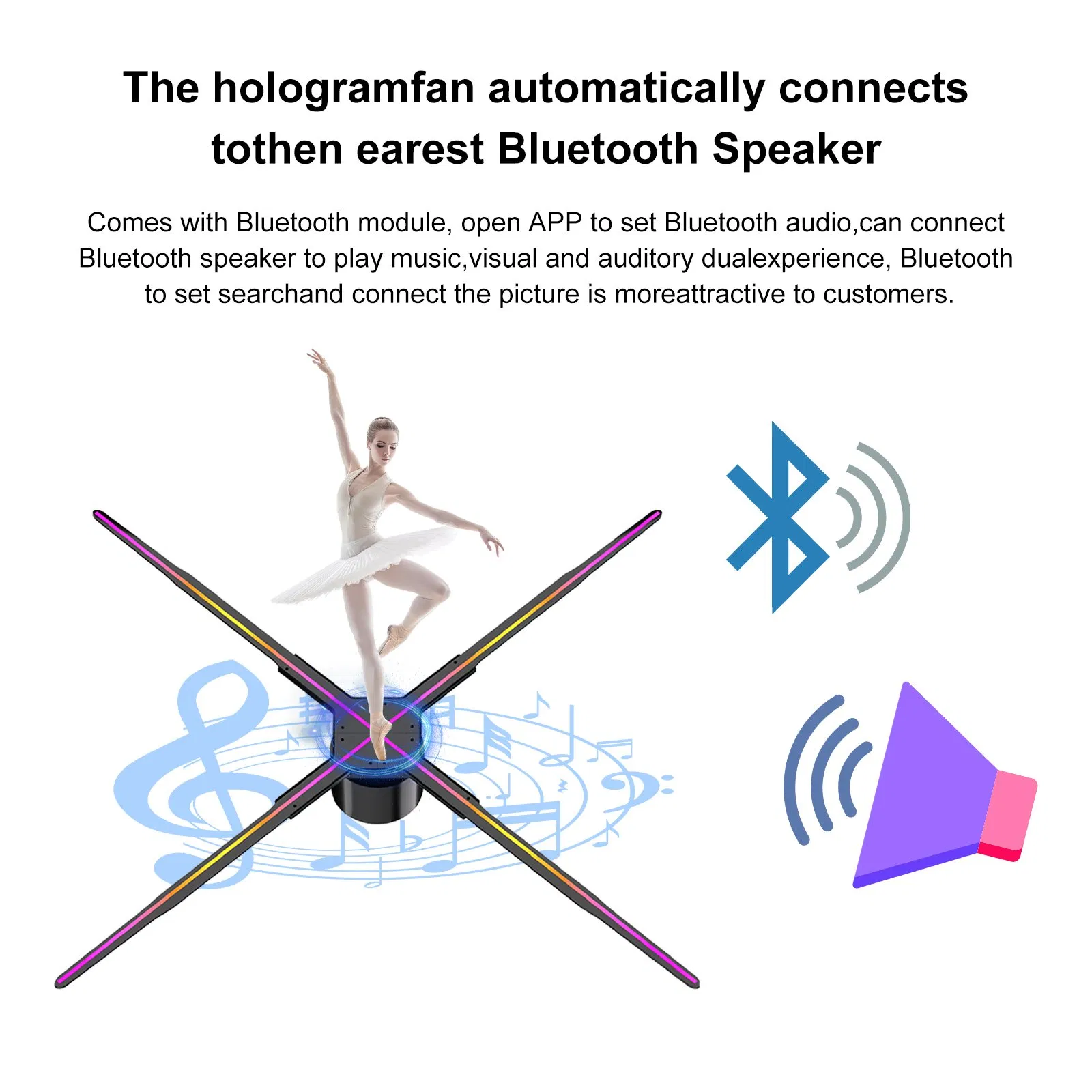 65cm High Resolution LED Fan Hologram 3D Holographic Display Box