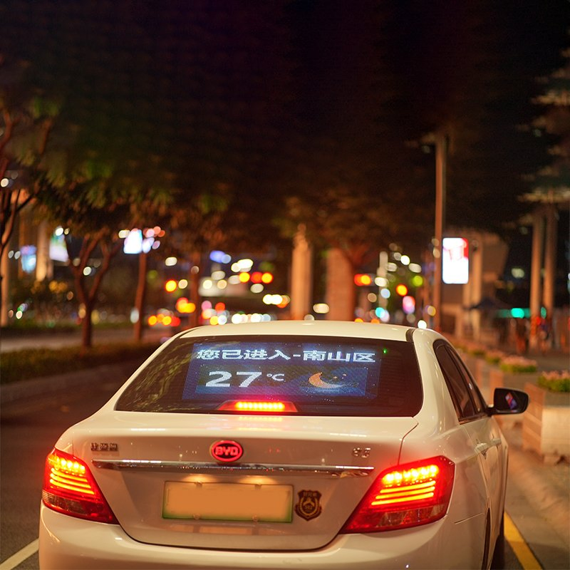 Flexible Transparent LED Car Screen Attached to Car Glass for Easy Installation