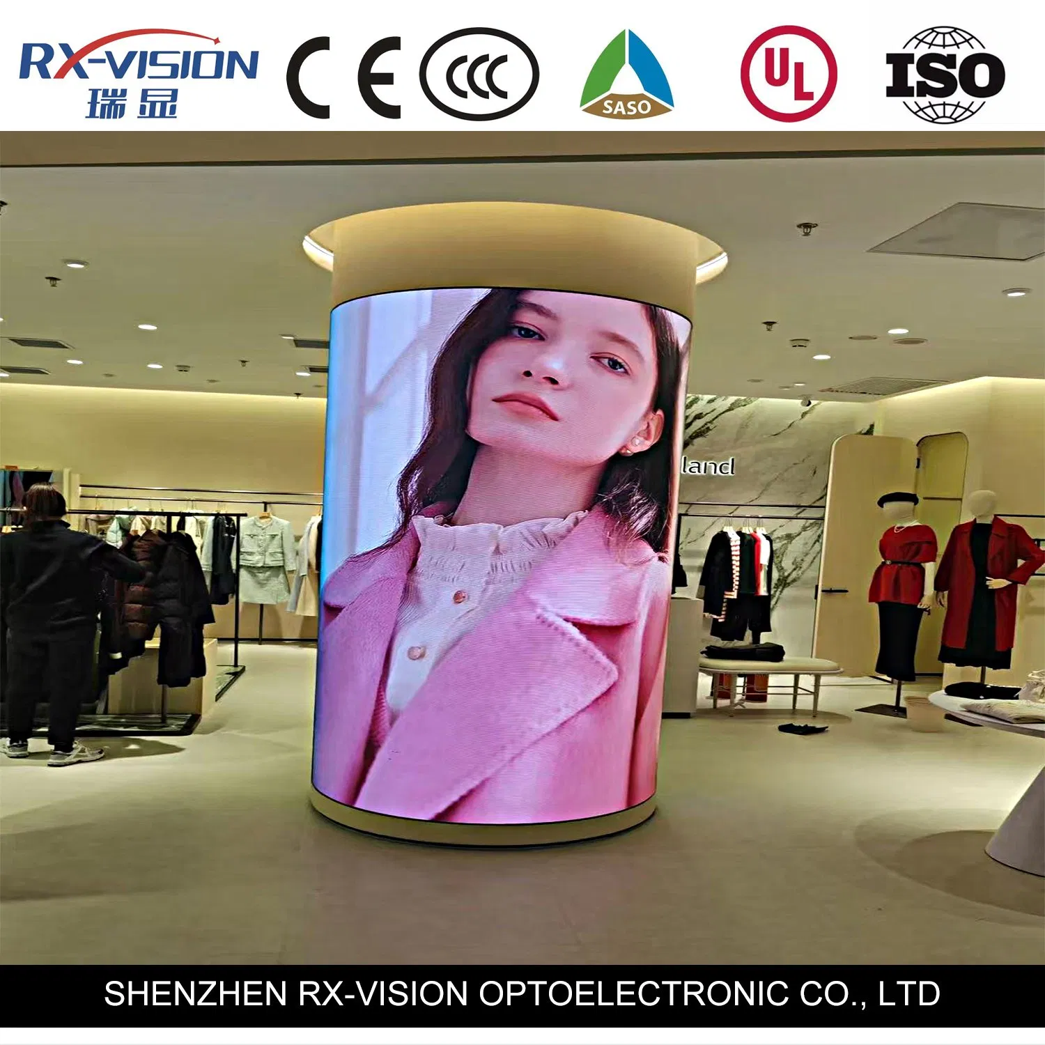 P2.5 Indoor Flexible Creative LED Display Screen S Shape Curved Circle Column LED Video Soft Wall
