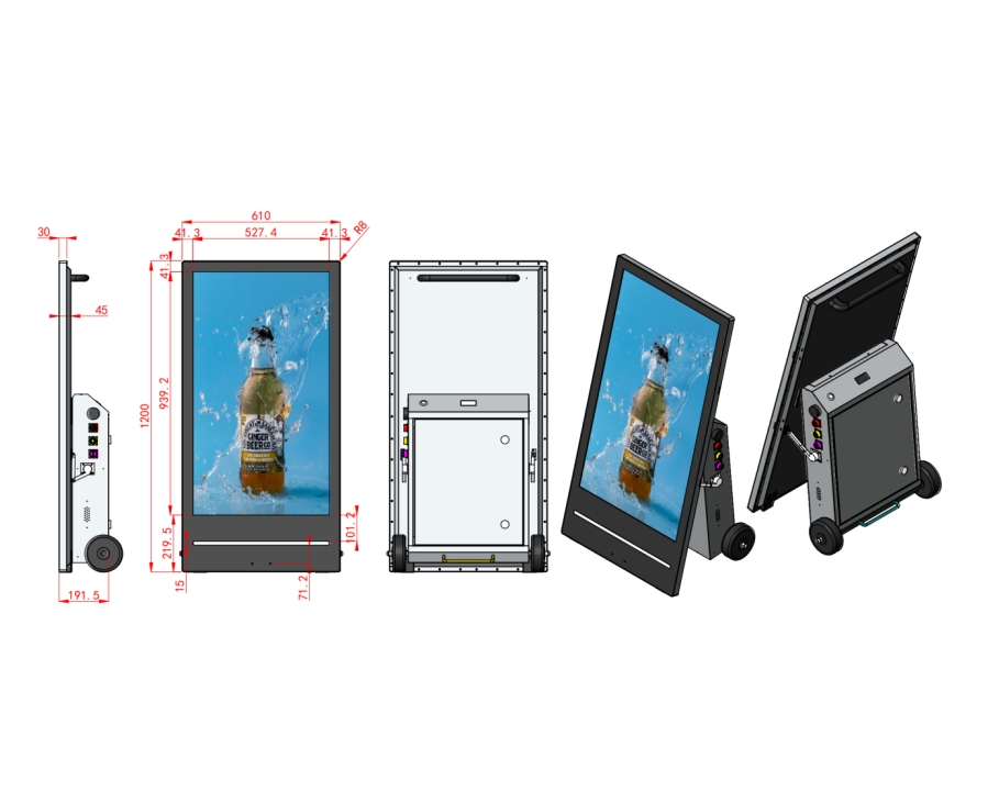 Commercial Outdoor Use Portable LCD 43 Inch Digital Signage and Display