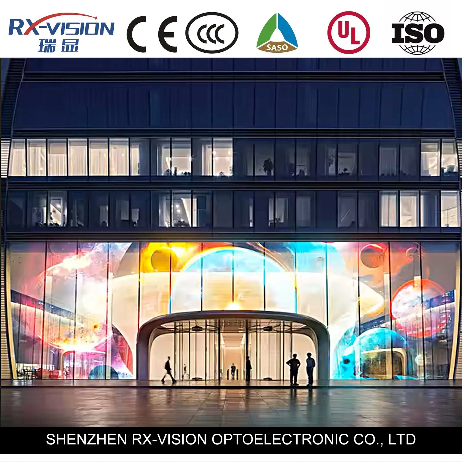 Outdoor P3.9 Ultra Transparent 90% See-Through Full LED Display Lightweight Thin Film with High Transparency