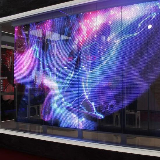 Commercial Transparent LED Display Indoor P3.91-7.82mm Transparent Glass LED Screen