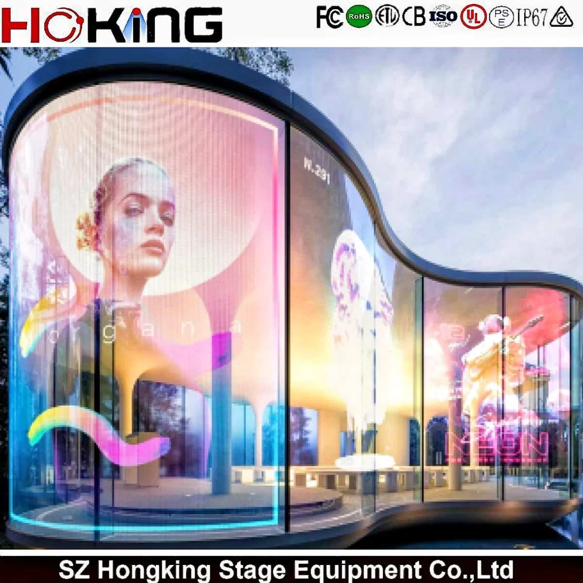 Transparent Indoor High Transmittance Self-Adhesive Advertising Film Screen on Window Glass Crystal Film LED Display Screen