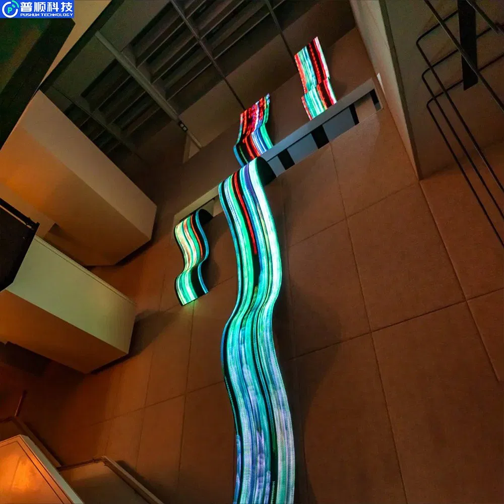 Pushunled Flexible LED Display Curved Portable for Advertising Display