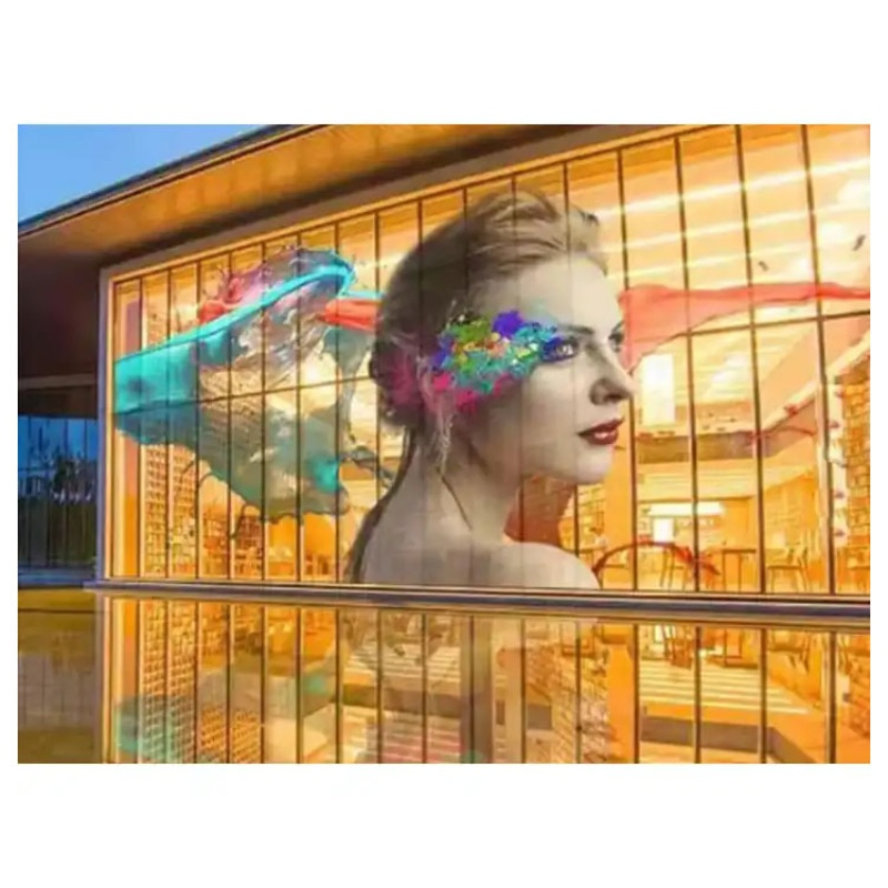 LED Transparent Curtain Displays P6 Flexible LED Screen Glass Film Advertising Screen