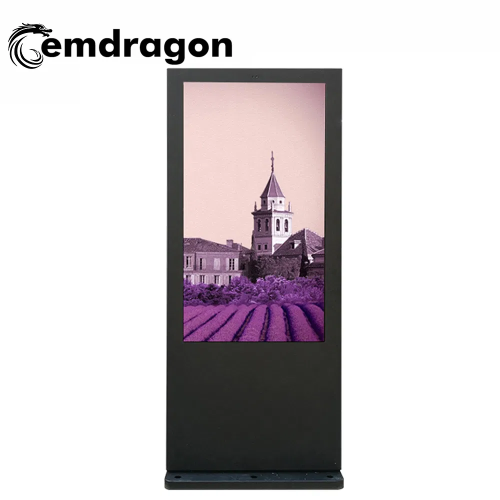 Touch Media Display Air Conditioner Vertical Screen Floor Outdoor Advertising Machine 65 Inch LED Digital Signage Floor Standing LCD Display