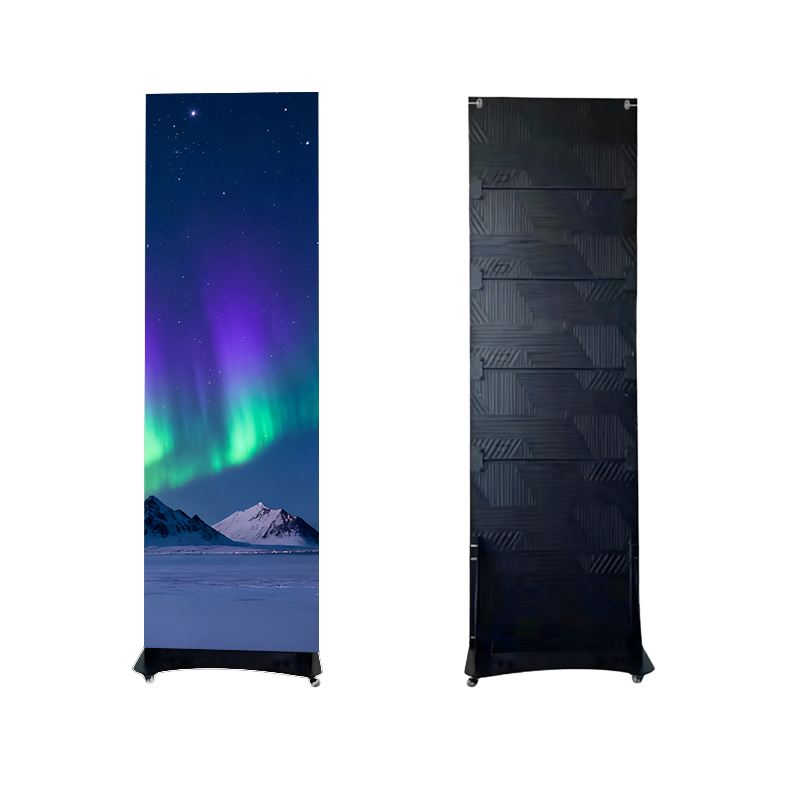 Full Color Easy Install Shop Mall P1.87 Indoor Outdoor 600*2025mm LED Poster Floor Stand Movable Advertising Display
