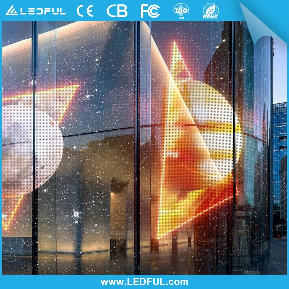 Indoor Transparent Adhesive Super Slim LED Screen Display P10 Flexible LED Wall Panel