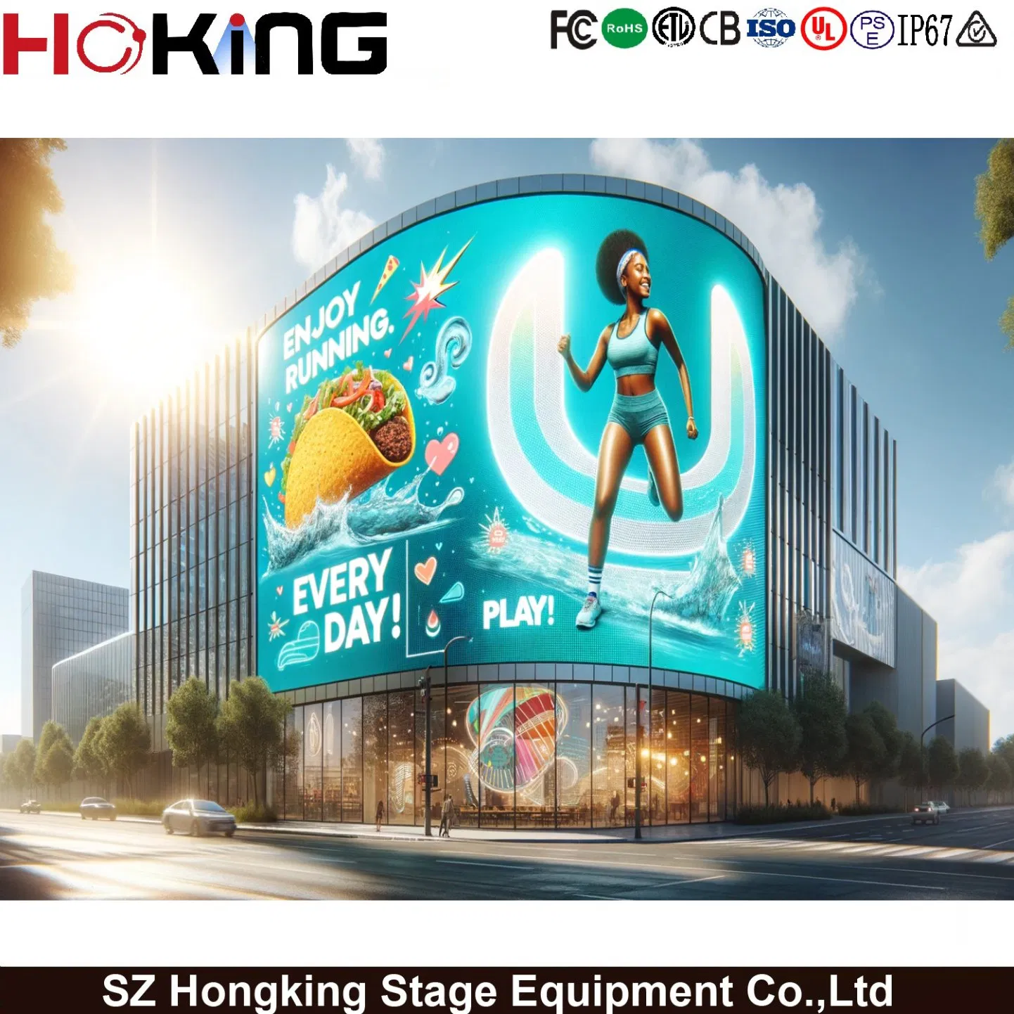 3D Billboard Outdoor P8 SMD Advertising Digital Video Wall Sign Panel LED Display Screen