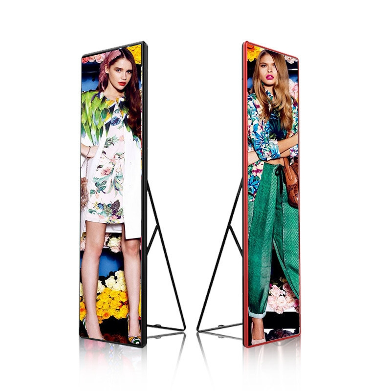 P1.25mm Video Advertising Panel Floor Stand LED Poster Display for Shops