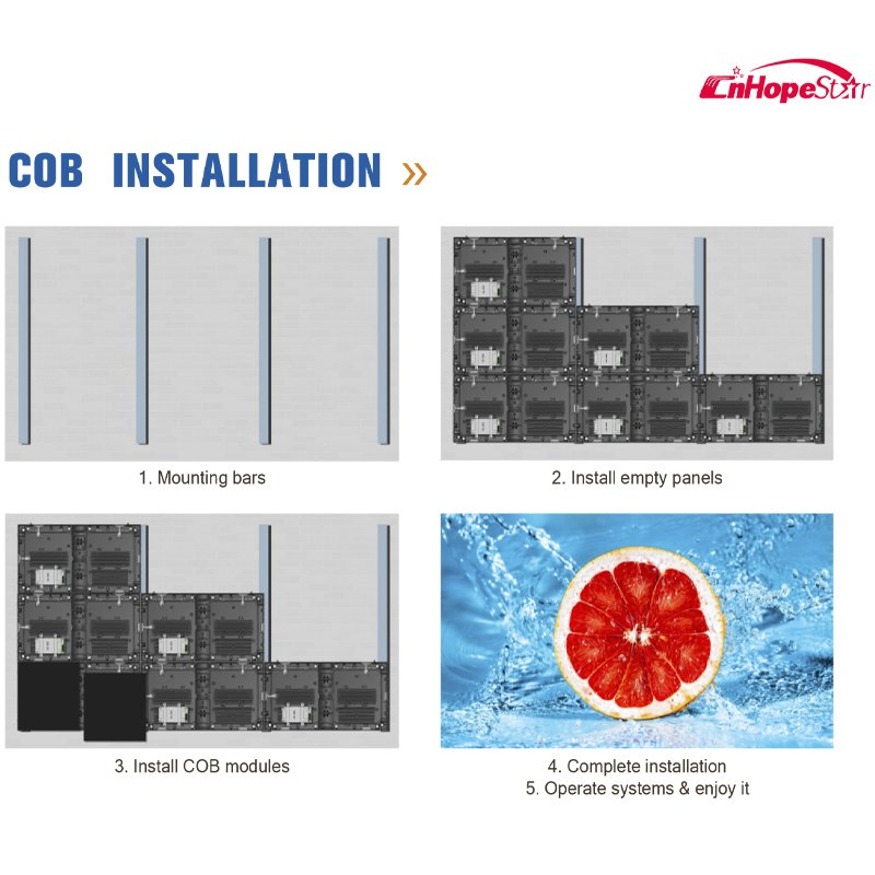 Small Pixel Pitch P0.7/P0.9/P1.2/ P1.5/P1.9 COB Indoor LED Display with Ultra HD Anti-Collision for Video Wall Screen