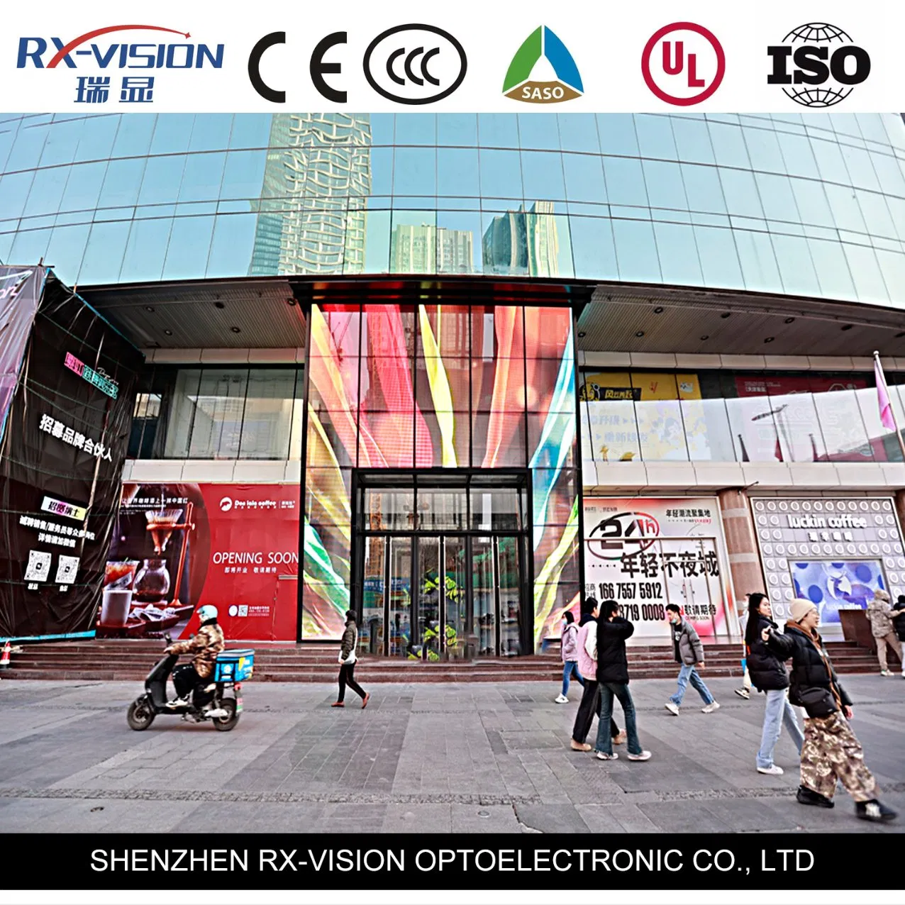 P3.9 Waterproof Outdoor Transparent Advertisement Glass Curtain HD LED Transparent Display Screen