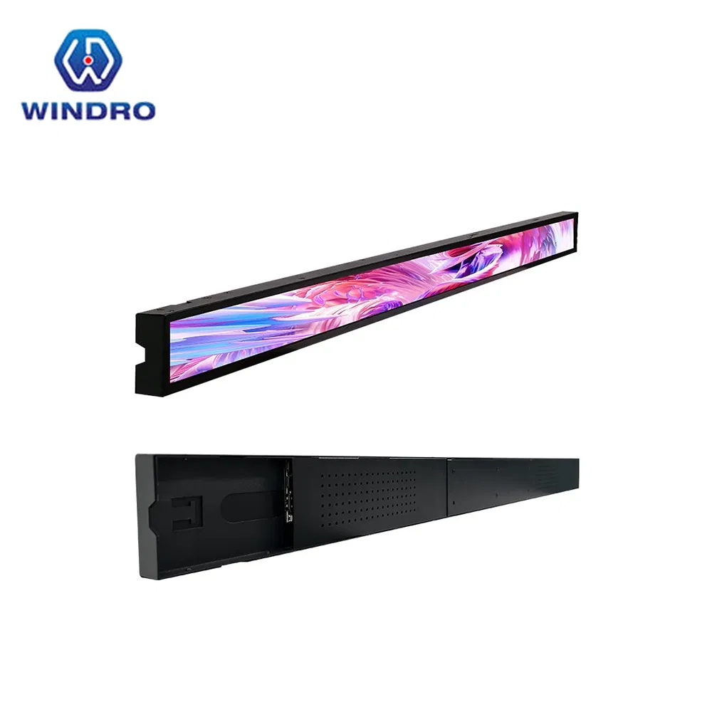 28.6-Inch Hot Sale Ultra Wide Commercial Digital Signage Shelf Edge Screen Monitor 1920*540 LCD Stretched Bar Display for Office Building