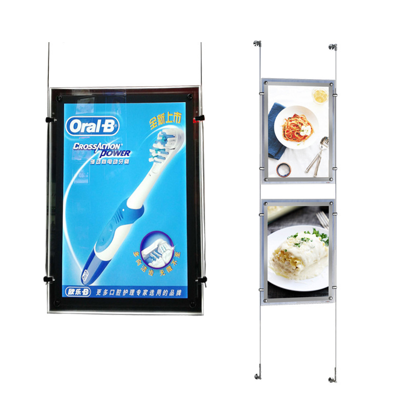 Indoor Crystal LED Real Estate Agent Window Display Hanging LCD Digital Signage Hanging Digital Poster Display
