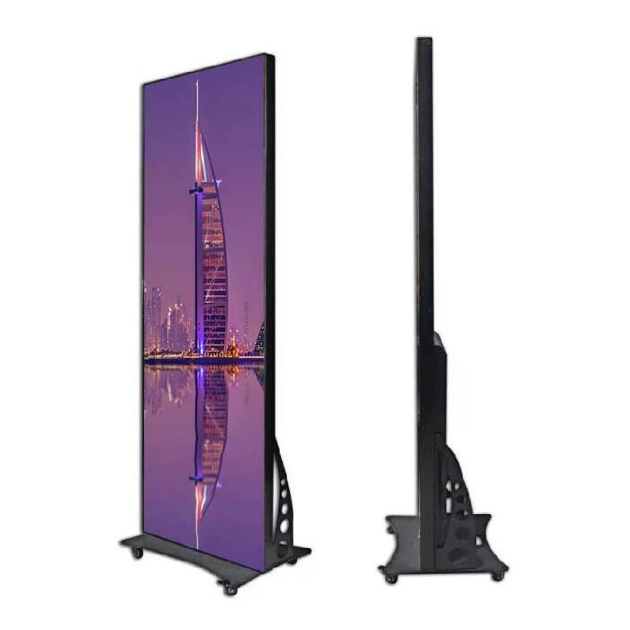 Indoor HD P2.5 Mirror Portable Standing Poster LED Display for Shopping Mall