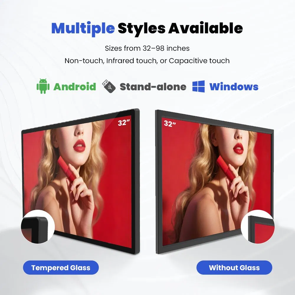 Commercial Digital Signage Wall Mount Touchscreen Android LCD Advertising Display