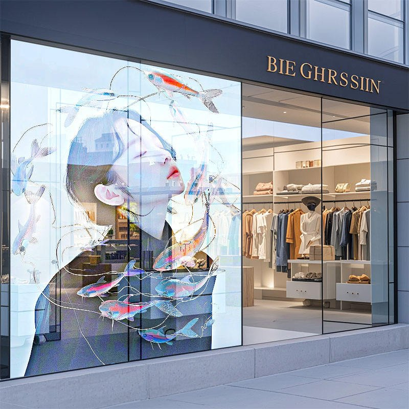 Indoor Glass Window Transparent LED Display Screen 5000nits Transparent LED Film Screen