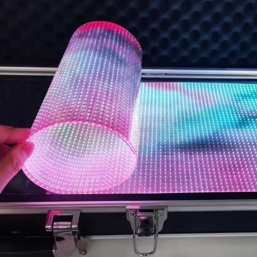 LED Transparent Film Screen on Glass Advertising See-Through Video Wall