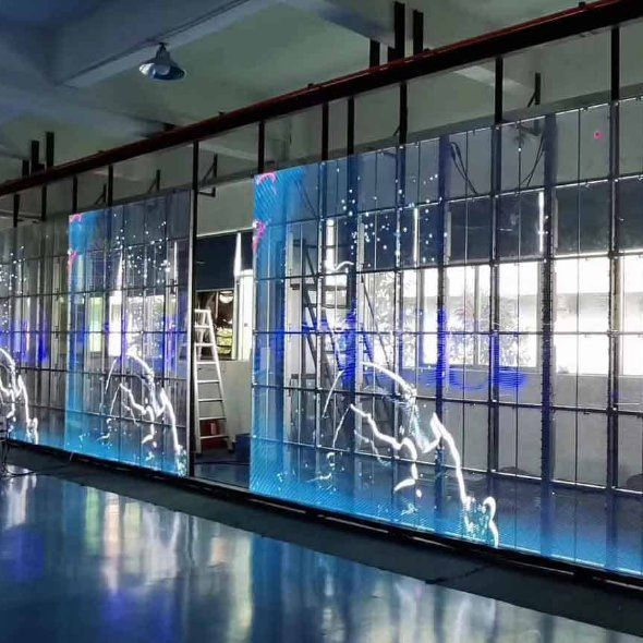 Commercial Transparent LED Display Indoor P3.91-7.82mm Transparent Glass LED Screen
