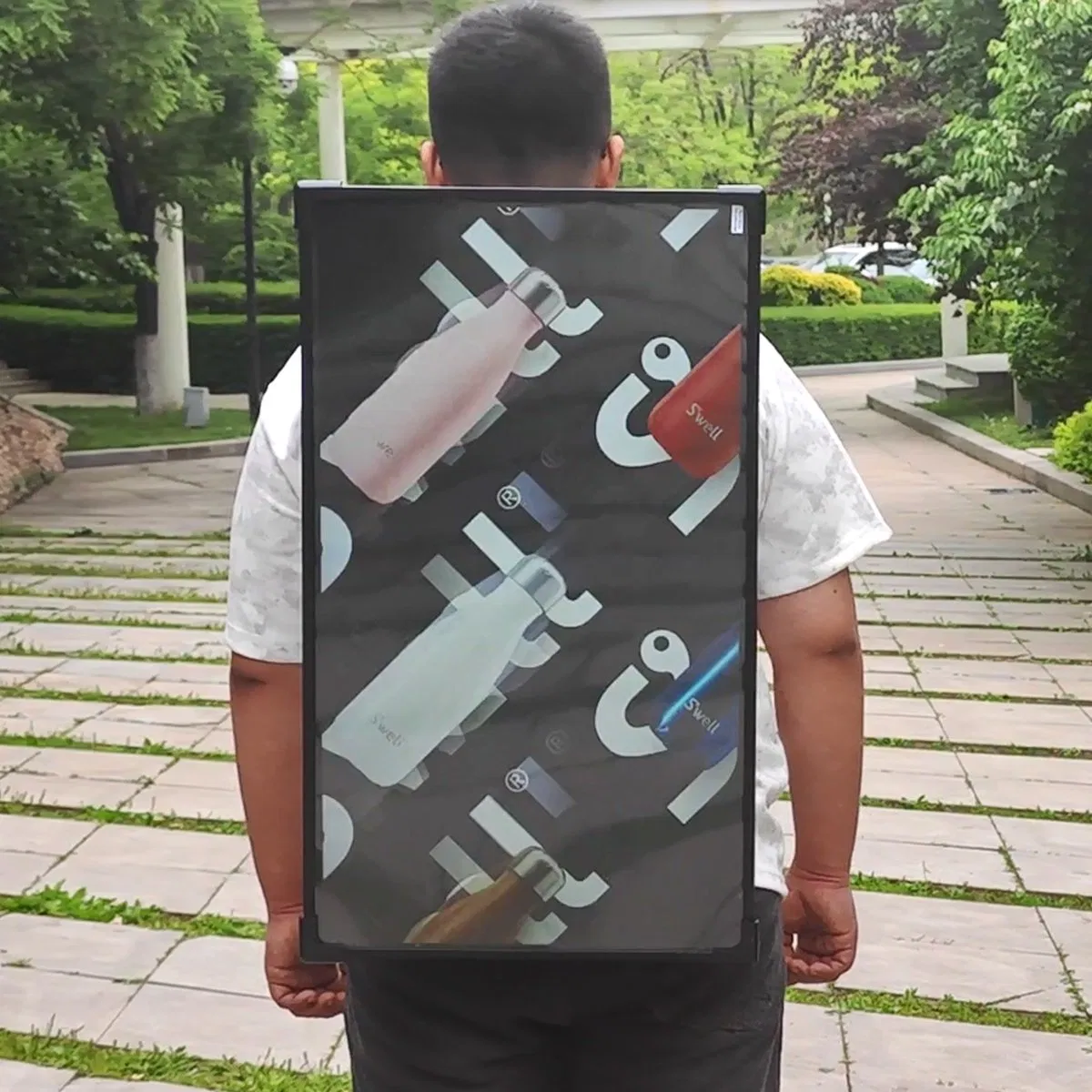 New 1000nit High Brightness Outdoor Video Advertising Machine Portable LCD/LED Screen Backpack Walking Digital Billboard for Shopping Mall City Center Promotion