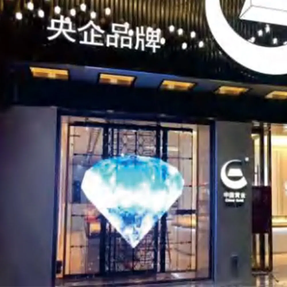 Custom P4 LED Glass Film Display Ultra-Slim Full Color Transparent Screen