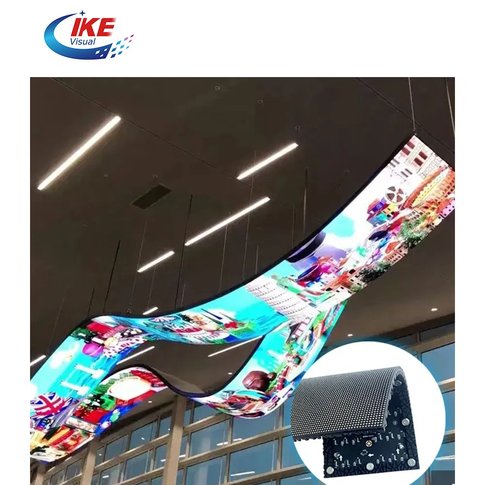 Custom Expo P3.91 4K Indoor Flexible Cylindrical Circle LED Single Sign Display Column Curved Advertising Screen