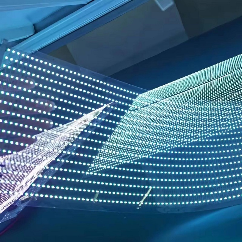 Indoor High Transmittance Self-Adhesive Advertising Film Screen Transparent LED Screen on Window Glass LED Crystal Film Screen