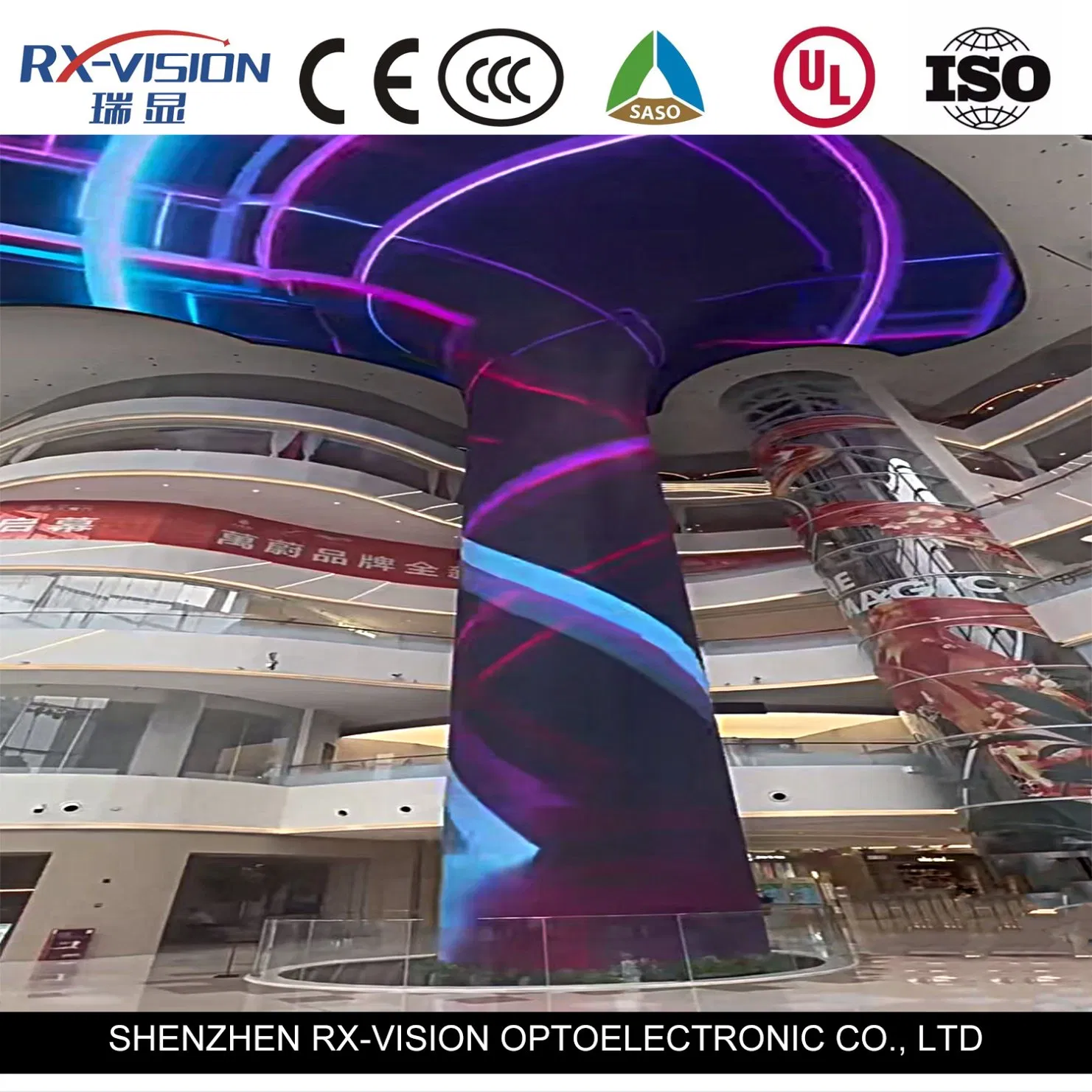 Indoor Full Color P1.25 Soft Module Curved Flexible LED Display Screen