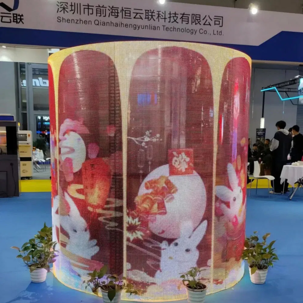 High Brightness LED Transparent Flexible Film Display for Shopping Malls