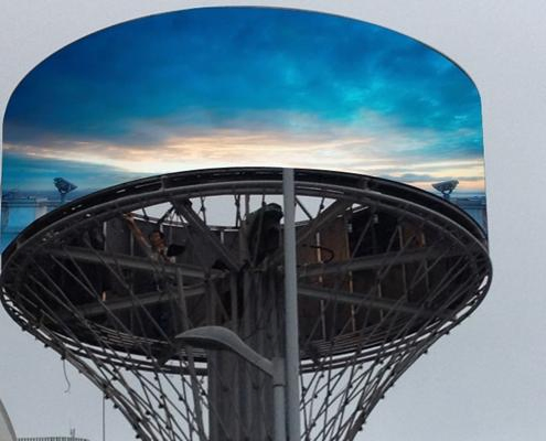 960*960mm Full Color Outdoor Waterproof LED Curved Screen Display