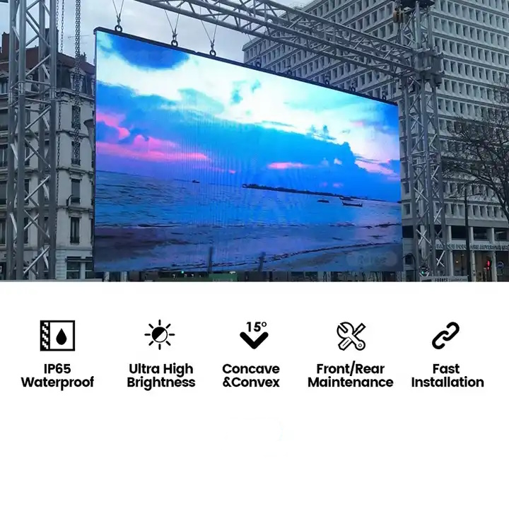 High Brightness Outdoor TV Rental LED Module Display Water Proof Video Wall Portable Billboard Screen