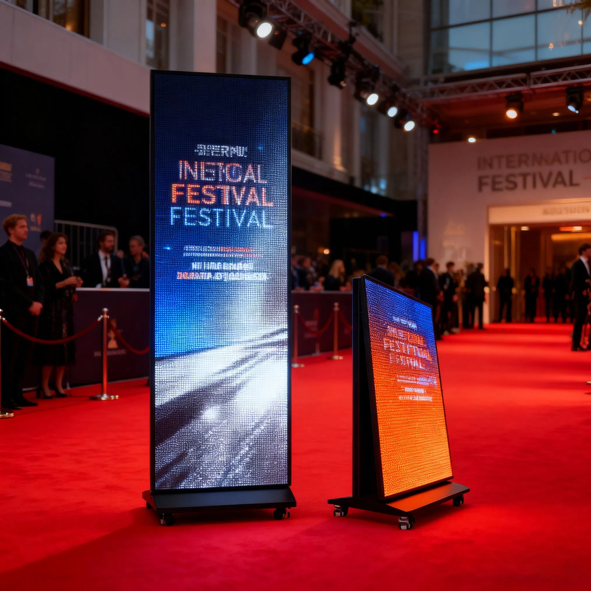 Foldable Vertical LED Poster Board with Wheels - Collapsible High-Brightness Digital Visual Display